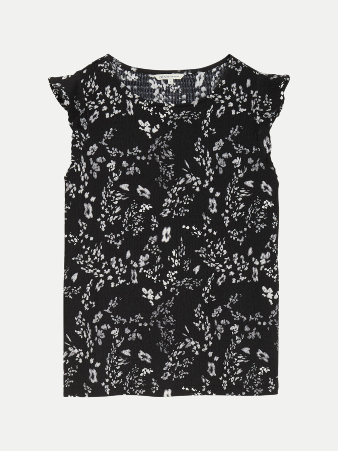 Tom Tailor Denim Loose Fit Crinkle Top mit Volants bei Robert Ley