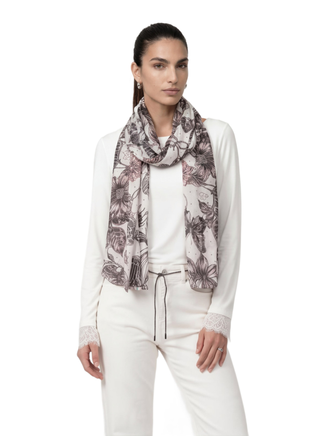 Monari Tuchschal mit Blumen-Muster bei Robert Ley