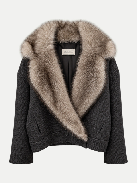 Antonelli Firenze Wolljacke William mit Kunstfellkragen bei Robert Ley
