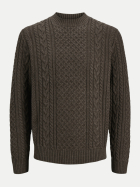 Jack & Jones Pullover JPRBLUCALLUM mit Zopfmuster 176019002-Ganache/Melange bei Robert Ley