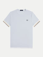 Fred Perry T-Shirt mit Kontrast-Bündchen 28a-duskyblue bei Robert Ley