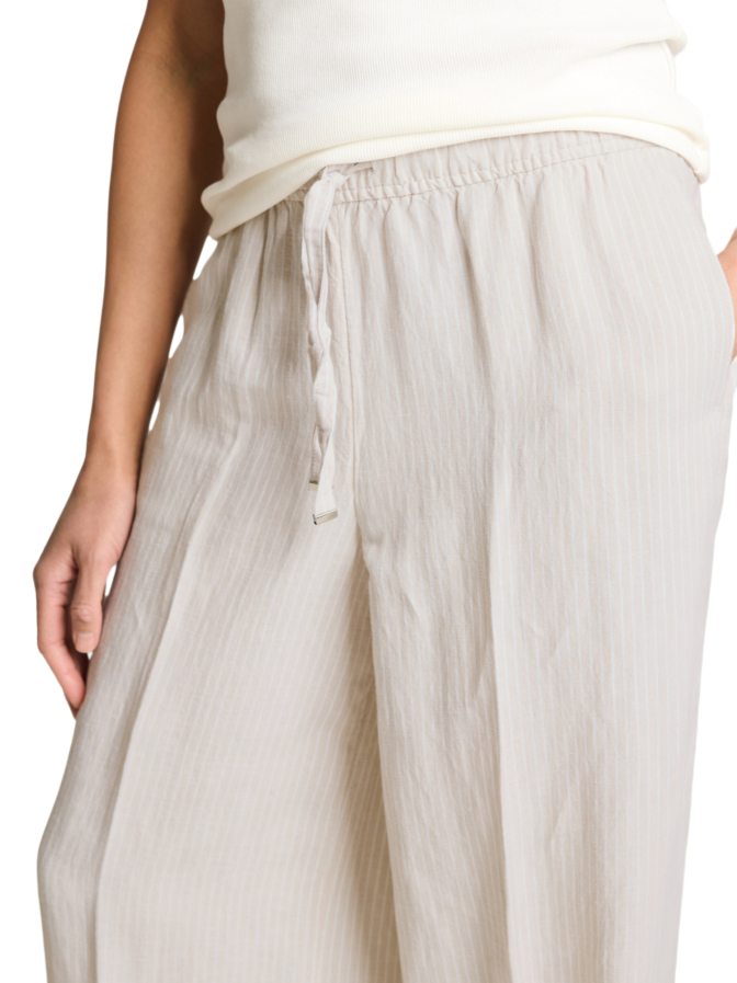 Tom Tailor Casual linen loose fit wide leg pants bei Robert Ley