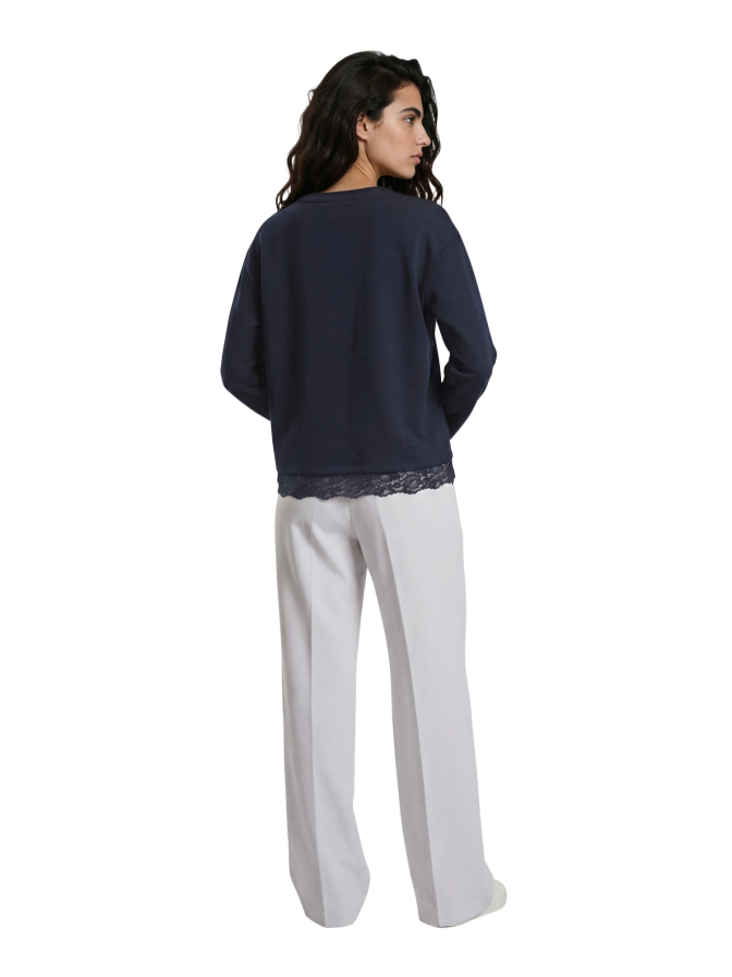 Milano Italy Sweatshirt mit Pailletten und Spitze bei Robert Ley