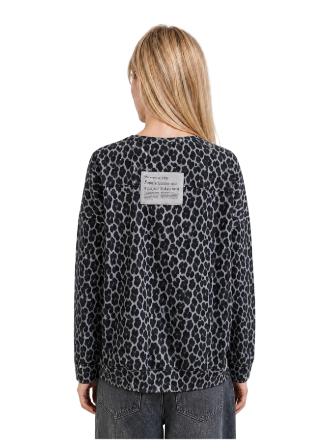 Smith & Soul Sweatshirt im Leo-Look mit Statement-Print bei Robert Ley