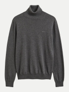 Gant Rollkragenpullover mit Logostickerei 92-DARK GREY MELANGE bei Robert Ley