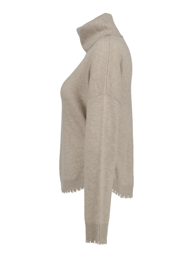 Robert Ley Rollkragenpullover mit Mausezähnchen-Bund bei Robert Ley