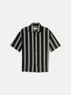 Tom Tailor Denim Loose- Fit Kurzarmhemd mit Streifenmuster 40411-black big stripe bei Robert Ley