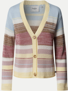 Pepe Jeans Gestreifte Strickjacke ANYA 371-DARK BLUSH PINK bei Robert Ley