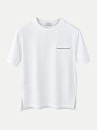 Peserico T-Shirt mit Brusttasche 001 flash white bei Robert Ley