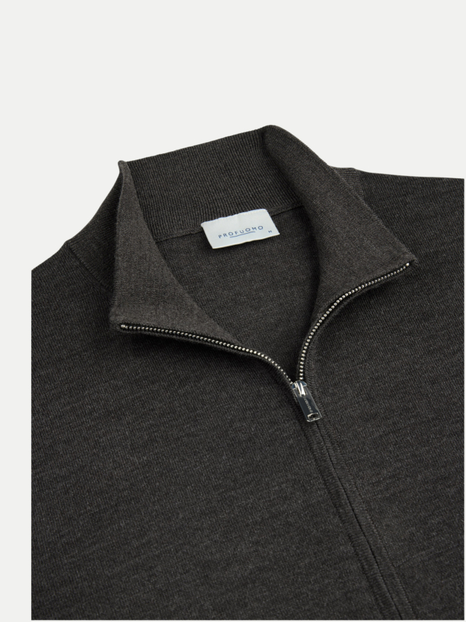 PROFUOMO Strickjacke mit Reißverschluss aus Wolle bei Robert Ley