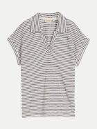 Tom Tailor Casual T-shirt mit Polokragen 39766-navy offwhite structure stripe bei Robert Ley