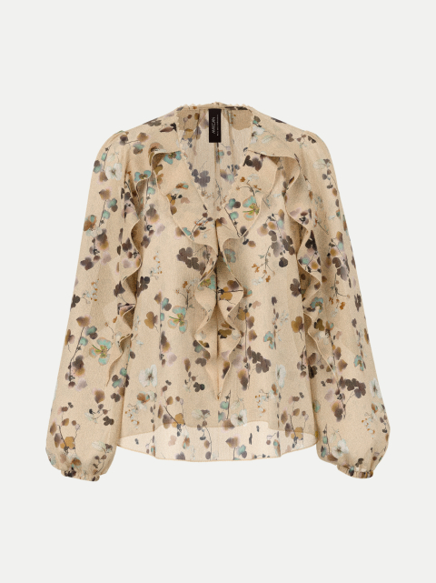 Marc Cain Bluse mit Blüten und Volants bei Robert Ley