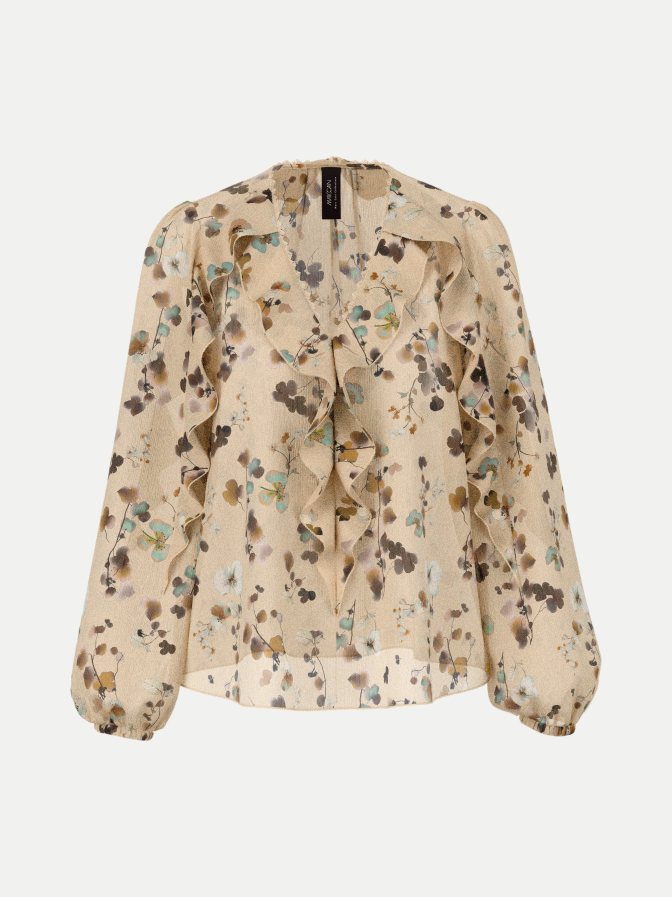 Marc Cain Bluse mit Blüten und Volants bei Robert Ley