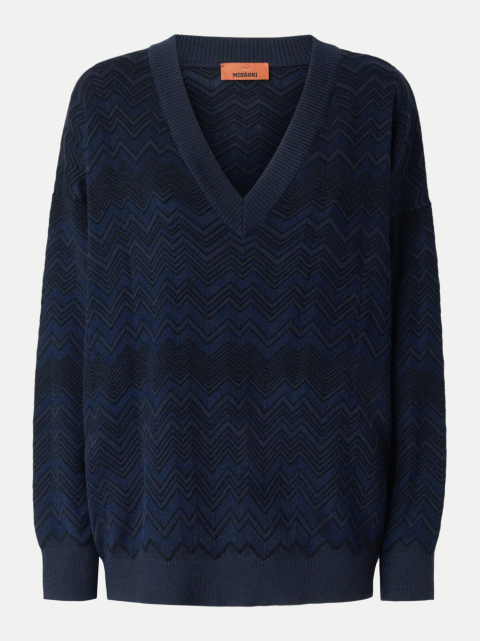 MISSONI Pullover mit V-Ausschnitt und Zig Zag-Muster bei Robert Ley