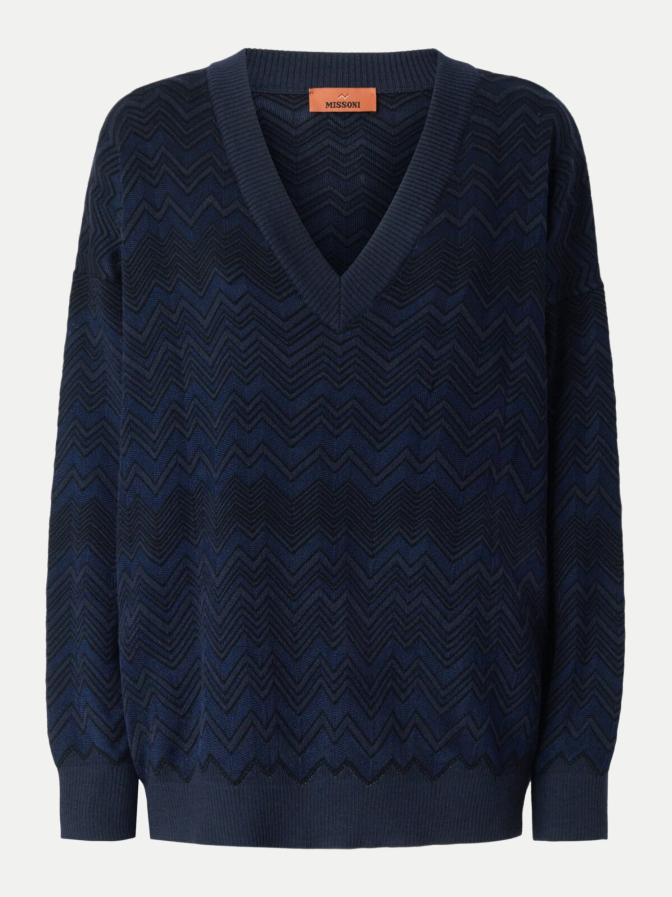 MISSONI Pullover mit V-Ausschnitt und Zig Zag-Muster bei Robert Ley