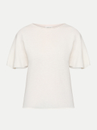 Cartoon T-Shirt mit Rüschenärmel 1014-Offwhite bei Robert Ley