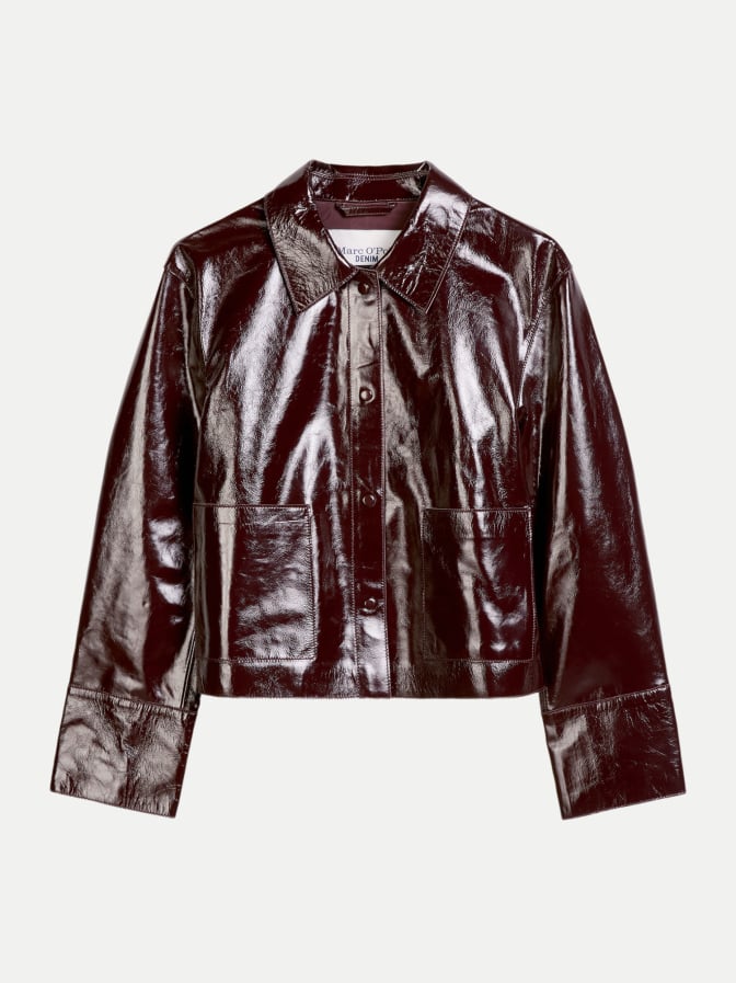 Marc O'Polo DENIM Glossy-Lederjacke Regular aus luxuriösem Lammleder bei Robert Ley