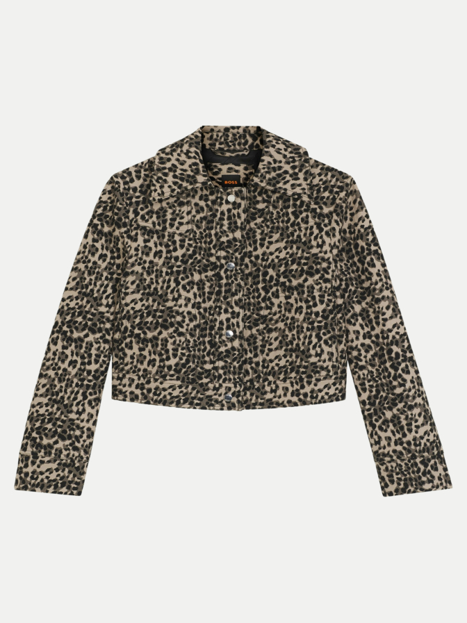 BOSS Orange Jeansjacke C_Janima mit Leo-Muster bei Robert Ley