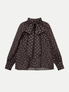 SoSue Bluse Dotty Bow brown bei Robert Ley