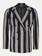 TAGLIATORE Jersey Blazer mit Streifenmuster eb875-blu bei Robert Ley