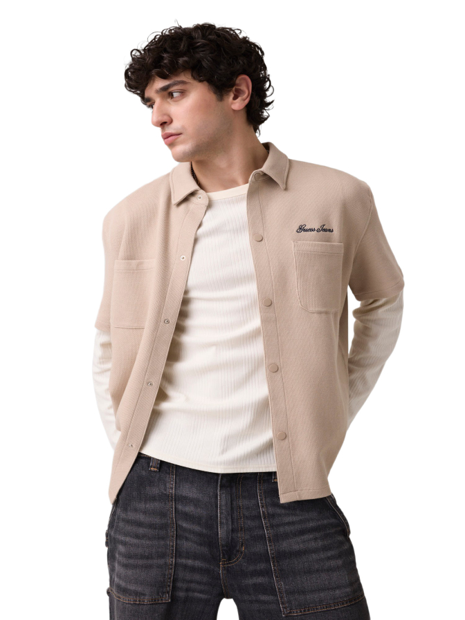 Guess Regular-Fit Pique Overshirt bei Robert Ley