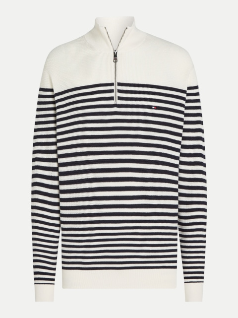 Tommy Hilfiger Streifenpullover mit Reißverschluss bei Robert Ley