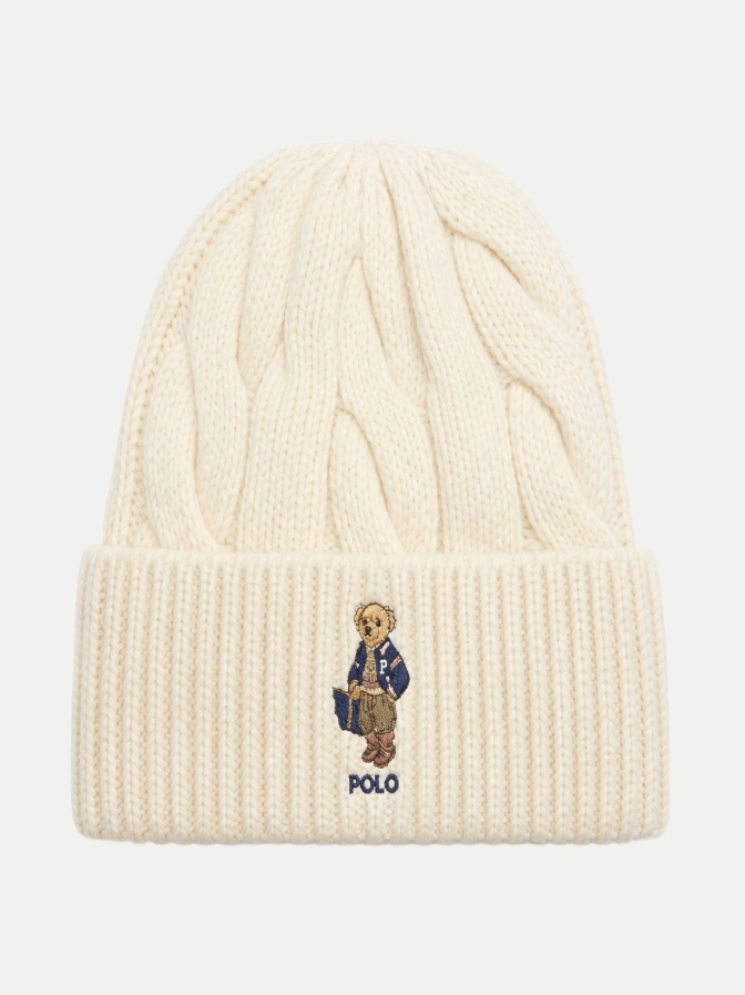 Polo Ralph Lauren Strickmütze mit Bärenstickerei bei Robert Ley