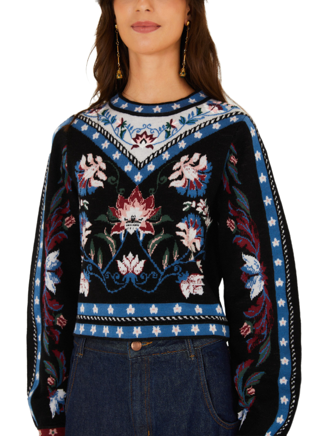Farm Rio Strickpullover Natalia im Blumendesign bei Robert Ley