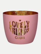 Giftcompany Windlicht Madras mit Motiv H: 8,5cm rosa/gold Lovely friends club bei Robert Ley