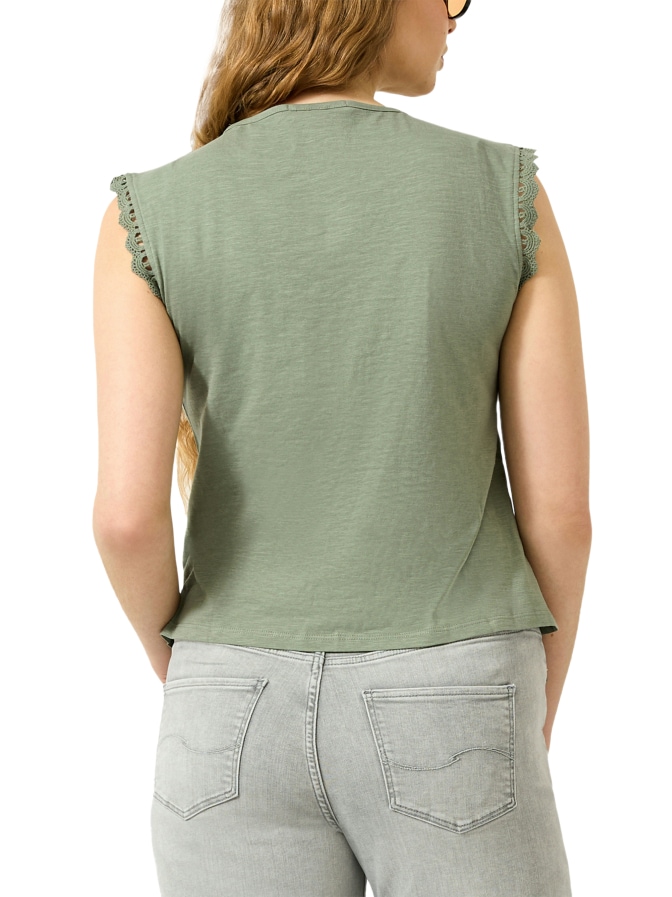 Q/S designed by T-Shirt mit Spitzendetails am Ärmel bei Robert Ley