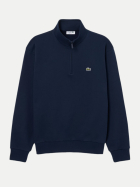 Lacoste Sweatshirt aus Fleece mit Troyer Kragen 166-navy bei Robert Ley
