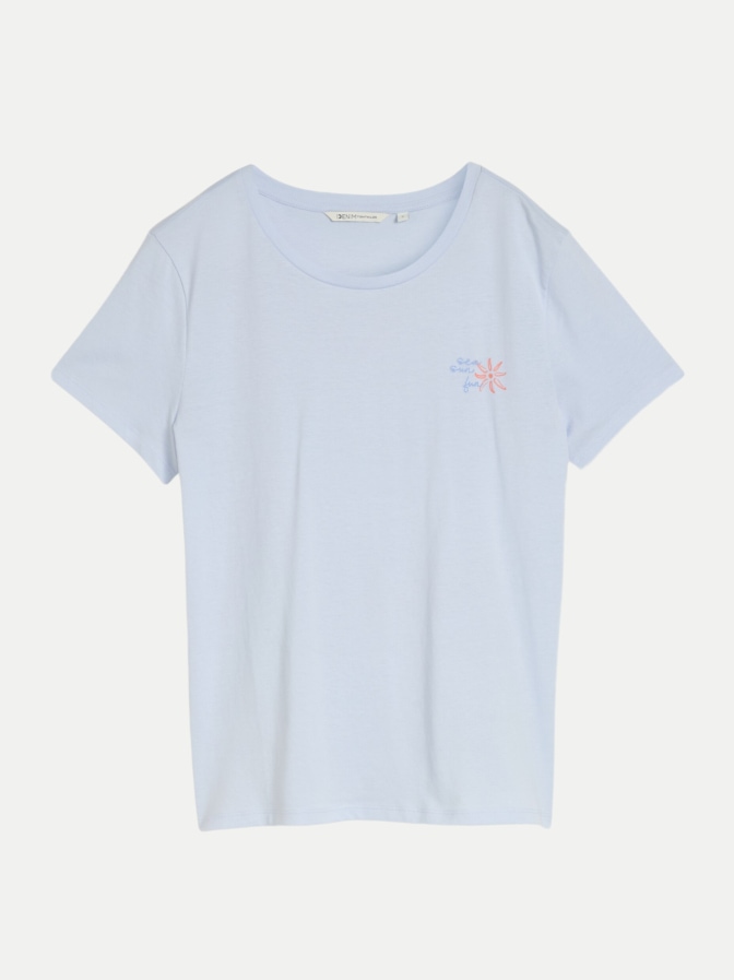 Tom Tailor Denim T-Shirt mit Stickerei auf der Brust bei Robert Ley