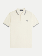 FRED PERRY Poloshirt mit Doppelstreifen 95a-ecru/stockprtblu bei Robert Ley