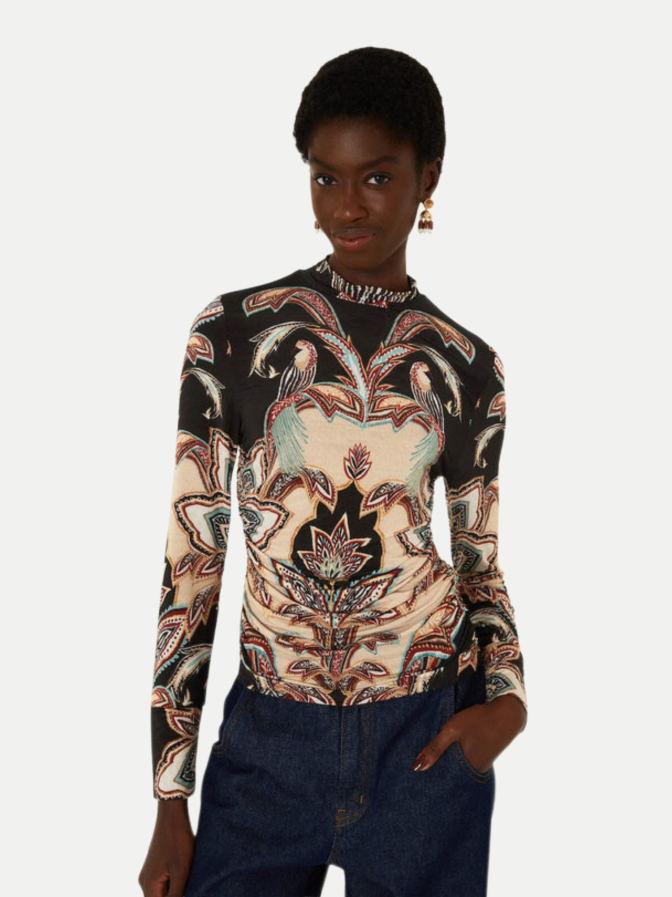 Farm Rio Jerseybluse mit Gobelin-Muster bei Robert Ley