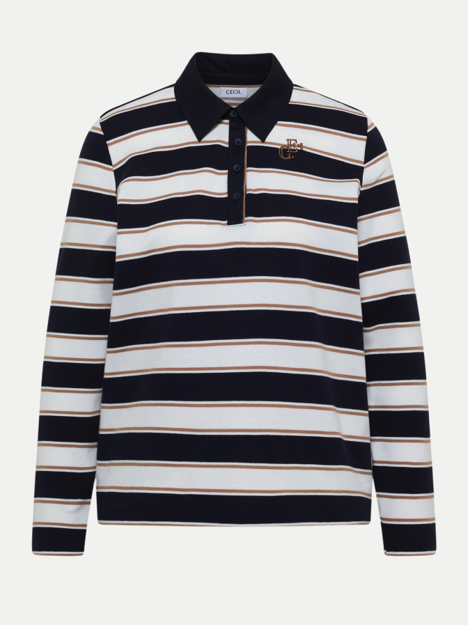 Cecil Langarm Poloshirt mit Knöpfen bei Robert Ley