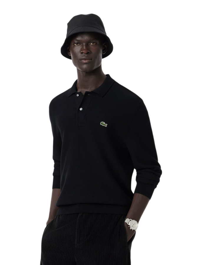 Lacoste Polohemd aus Strick mit langen Ärmeln bei Robert Ley