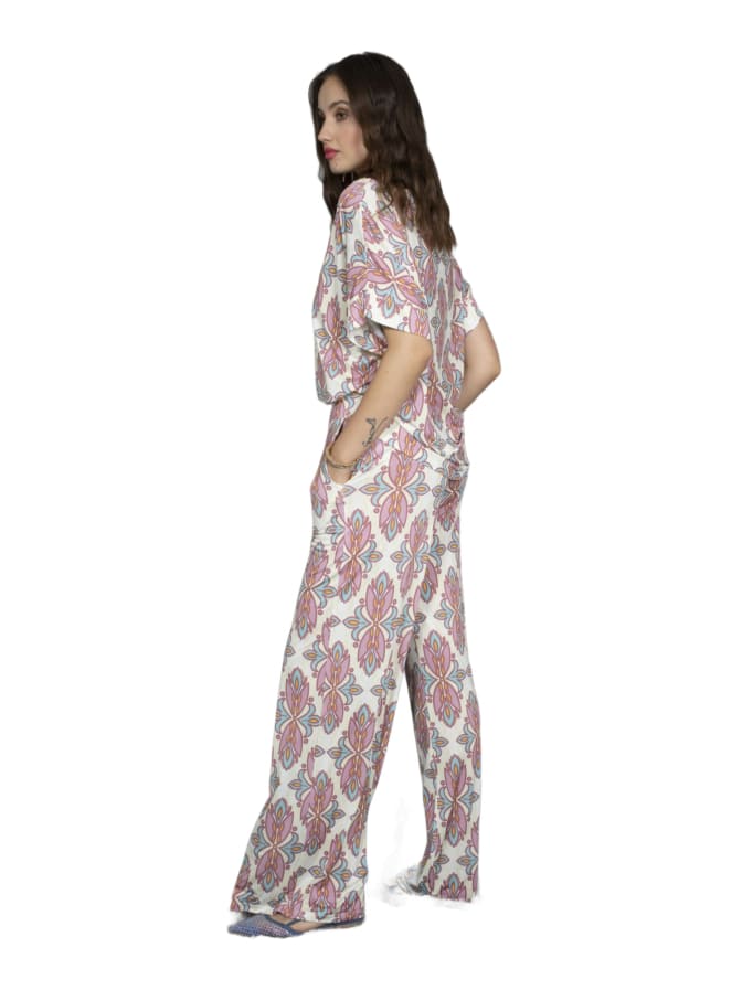 Marivie Wide-Leg Hose mit Allover-Print bei Robert Ley