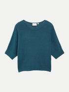 Comma Kurzarm Strickpullover 5548-BLUE bei Robert Ley