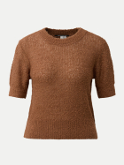Q/S designed by Kurzarm-Pullover in Bouclé-Optik 88W0-BROWN bei Robert Ley