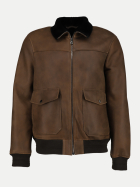Manzoni 24 Lederblouson mit Lammfell whisky bei Robert Ley