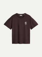Marc O'Polo DENIM Relaxed- Fit T-Shirt mit Logo 6929-Burnt Aubergine bei Robert Ley
