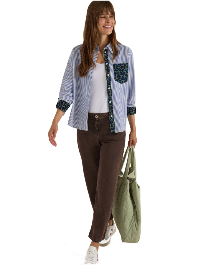 Cecil Gestreifte Bluse mit Leo-Brusttasche bei Robert Ley