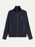 Fred Perry Sweatjacke mit Zopfmusterstreifen 608-navy bei Robert Ley