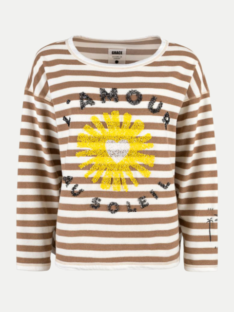 Grace Gestreiftes Frotteesweatshirt bei Robert Ley