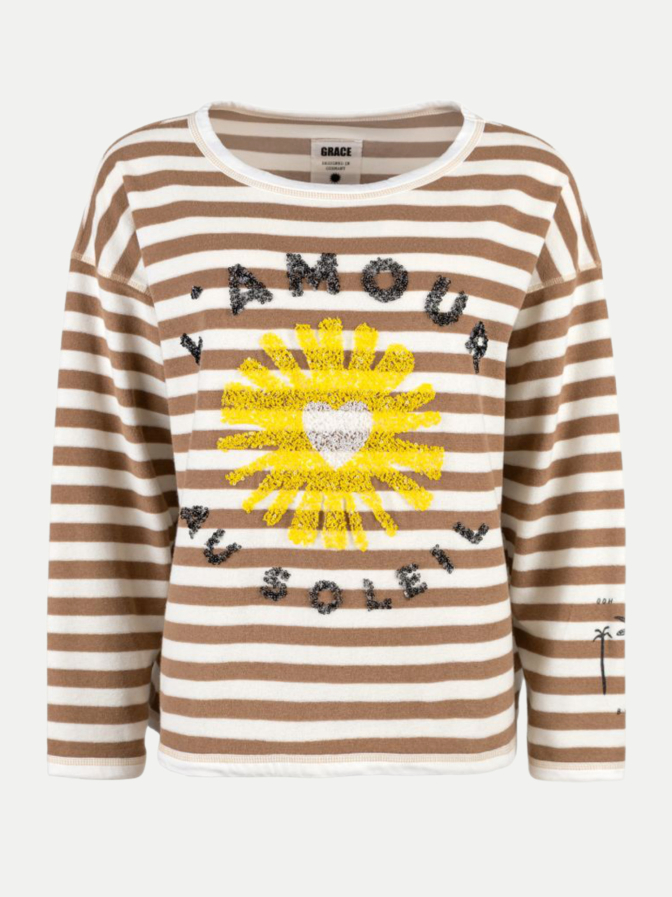 Grace Gestreiftes Frotteesweatshirt bei Robert Ley