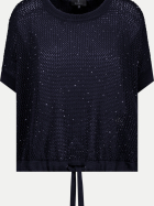 Monari Ajour-Strickpullover 755-marine bei Robert Ley