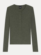 BOSS Black Pullover Feliconia mit Henley-Kragen 308-Dark Green bei Robert Ley
