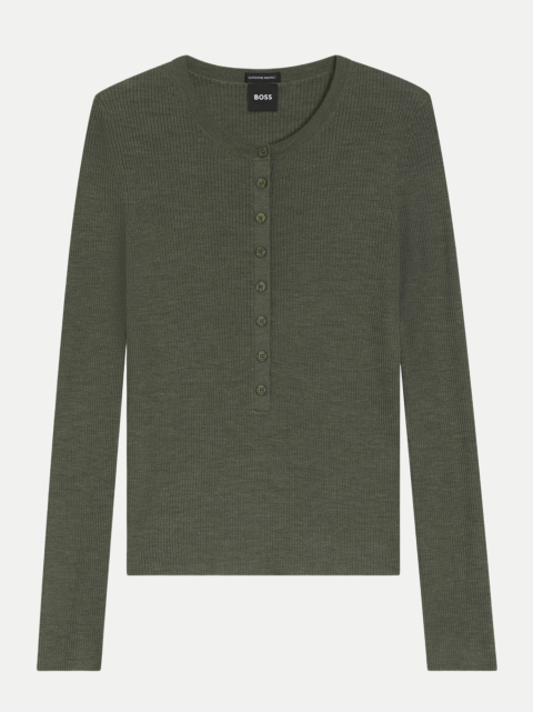 BOSS Black Pullover Feliconia mit Henley-Kragen bei Robert Ley