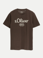 s.Oliver RED LABEL T-Shirt mit Logo-Print 89D1-BROWN bei Robert Ley