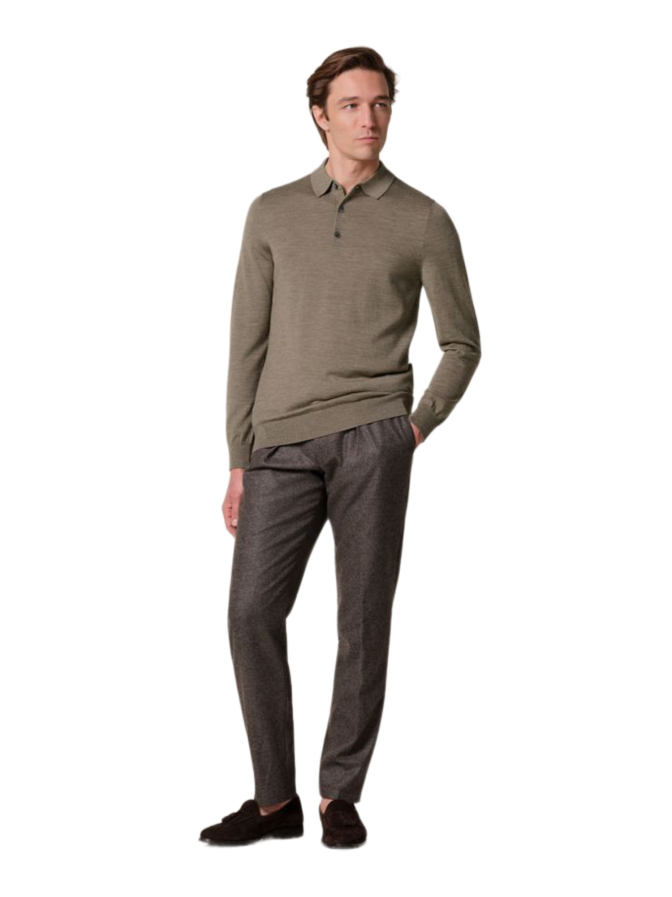 PROFUOMO Pullover mit Polokragen aus Merinowolle bei Robert Ley